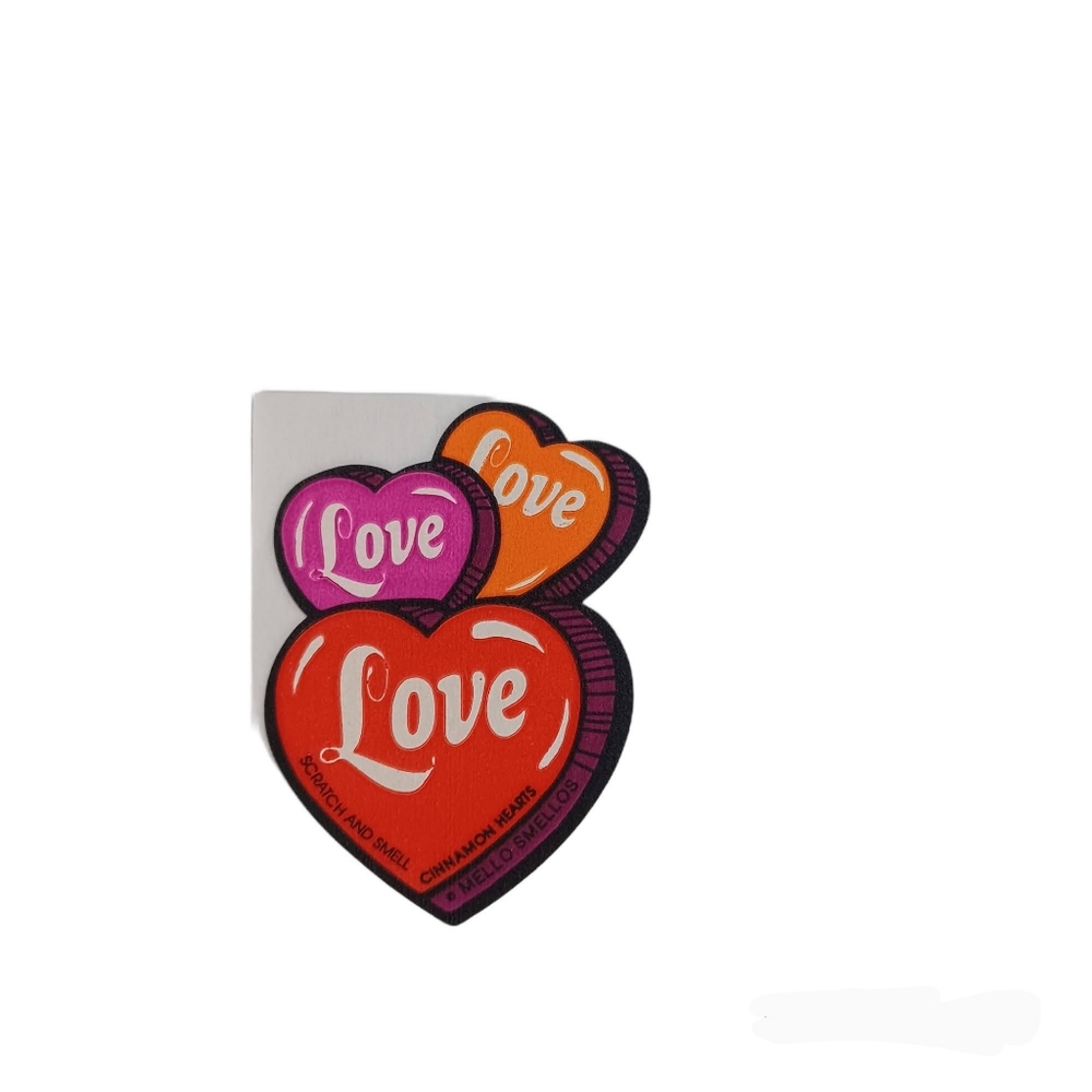 Vintage Mello Smello Triple Love Hearts Sticker -80s -Unused -Single NEW